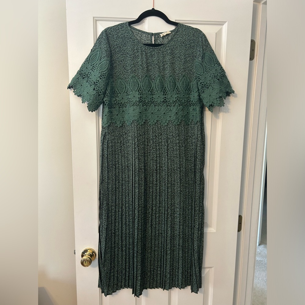 Green Pleated Dress